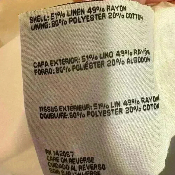 Simply Noelle Cream Dress Blouse L/XL Linen - Picture 9 of 10